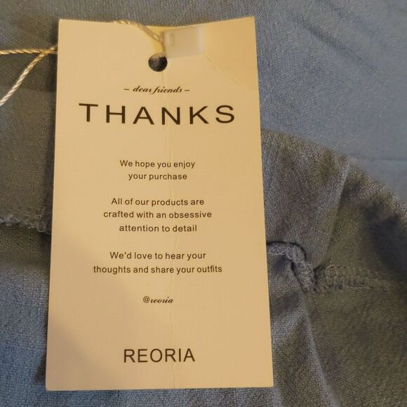 ReoRia NWT cornflower dusty blue 2pc halter top & shorts, linen blend, size S - Picture 5 of 9